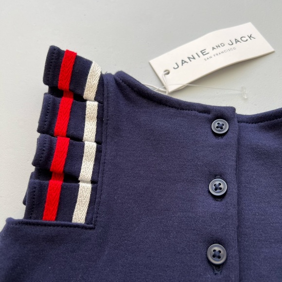 NWT JANIE AND JACK pleated sleeve top size 6-12 months - Picture 5 of 9